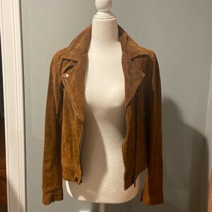 Brown suede biker jacket